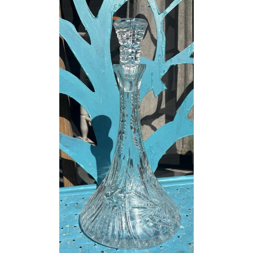 Vtg Sklarny Bohemia Queens Lace HTF Rare Wine Liquor Decanter Exquisite